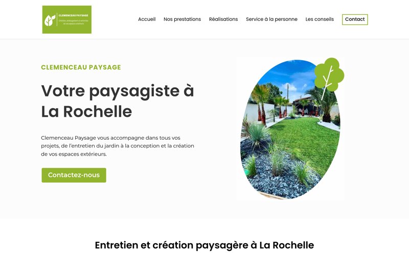 Site internet paysagiste La Rochelle - Clemenceau Paysage