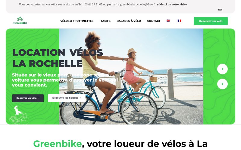 Site location de vélos La Rochelle - Greenbike